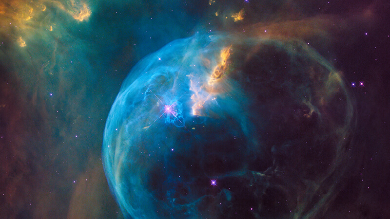 Hubble image of the Bubble Nebula, spoken of by Dr. Hugh Ross, Regent University Lecturer, to illustrate a point.