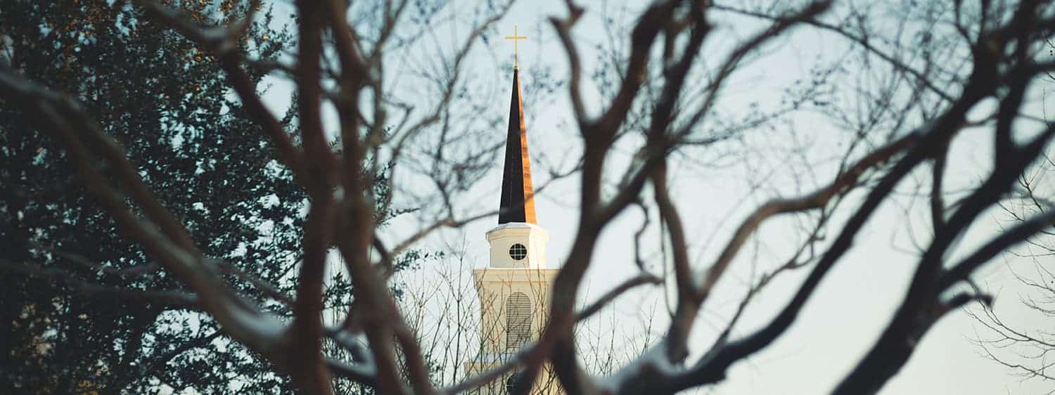 Chapel steeple: Regent University offers a church history certificate program online and in Virginia Beach.