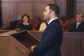 A moot court at Regent's law school, which received an “A” rating for trial and litigation, PreLaw Magazine, 2019.