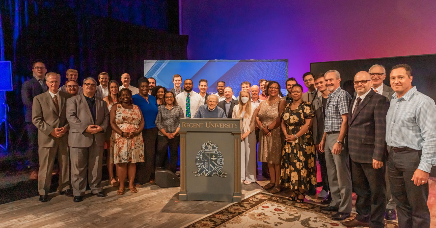 Chancellor's Forum with Dr. Pat Robertson and students of the School of Divinity of Regent, a Christian university in Virginia.