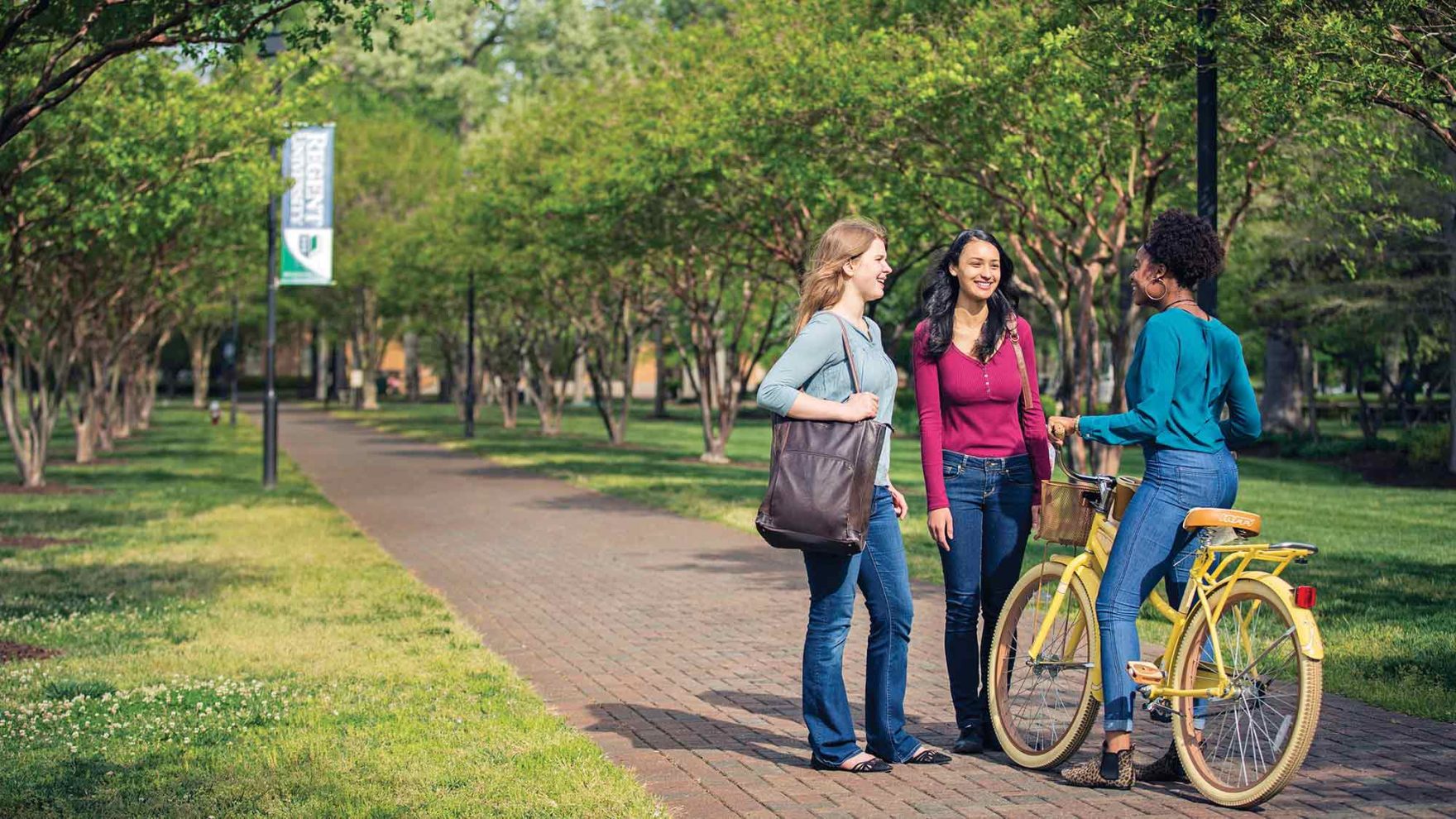 Students at Regent University, which offers an easy early college program application process.