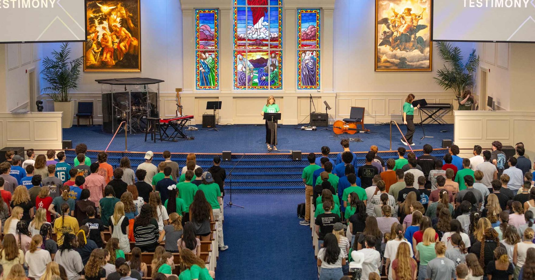 Regent University's largest freshman class gathered in chapel on campus in Virginia Beach.