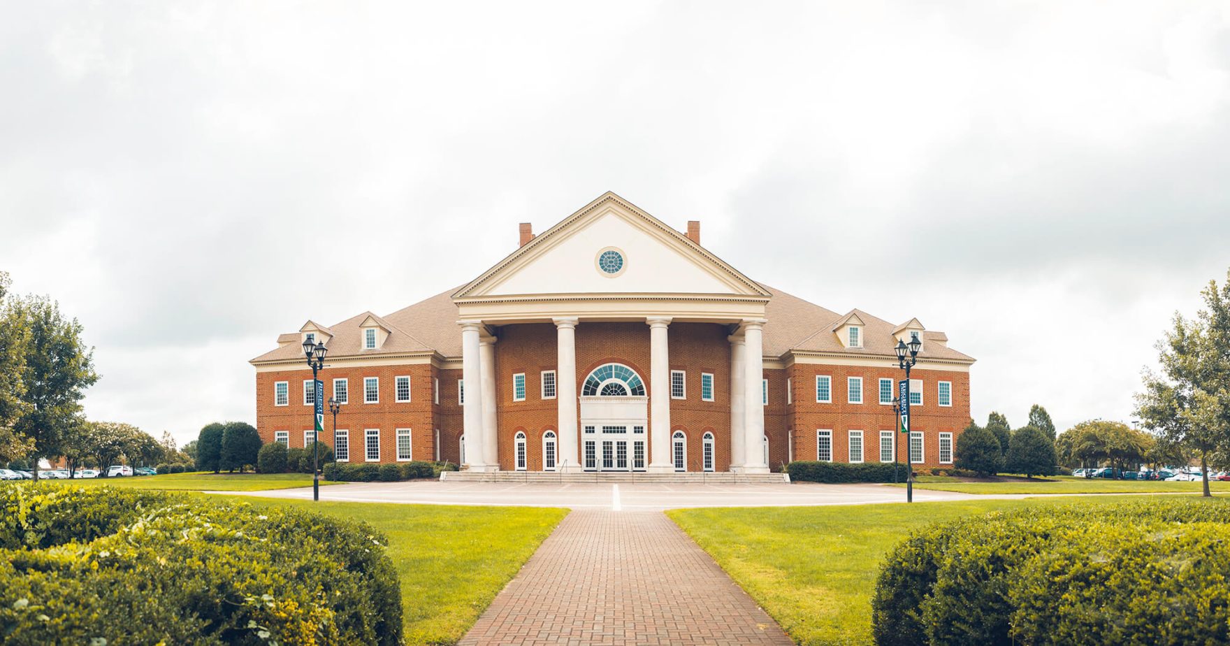 A campus building of Regent University that joins the Council of Independent Colleges in Virginia.