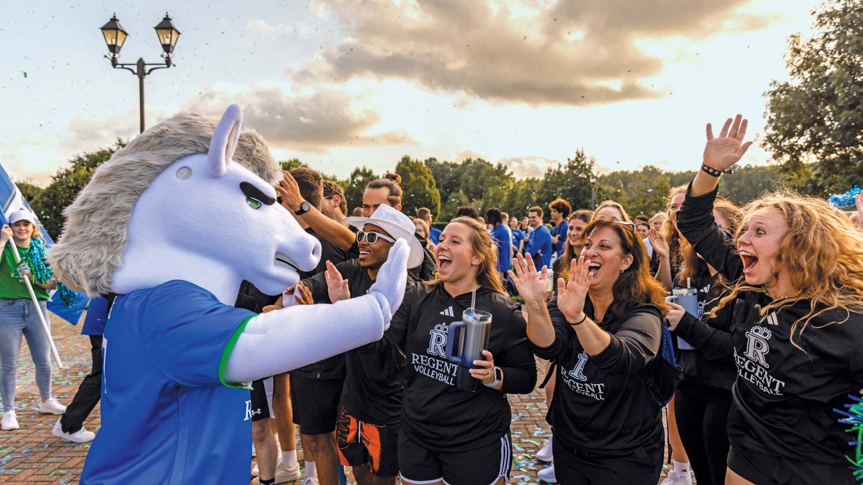 Learn about Christian college at Regent University in Virginia; introducing a mascot Rex the Royal.