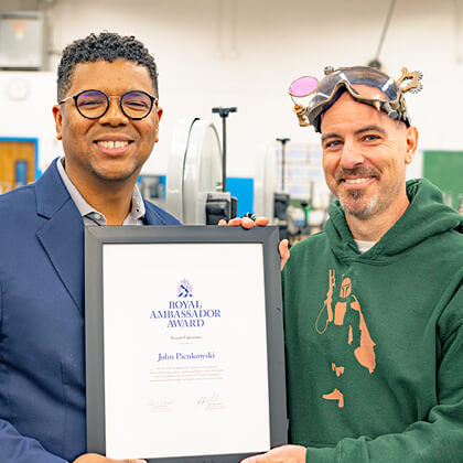 Jason McGouldrick, Assistant Vice President, Marketing & Public Relations and John Pienkowski, Royal Ambassador Award Recipient.